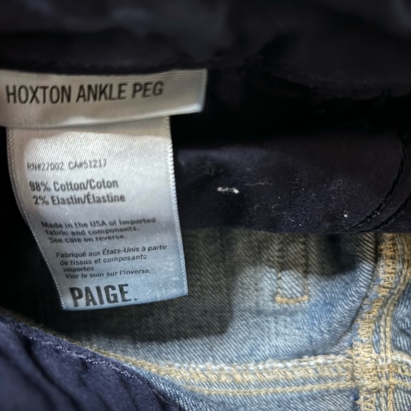 Paige Size 26 Hoxton Ankle Peg Dark Wash Denim Jeans - Picture 6 of 8